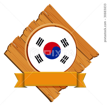 Flag of South Korea on wooden board Flag of South Korea on wooden board 30883833