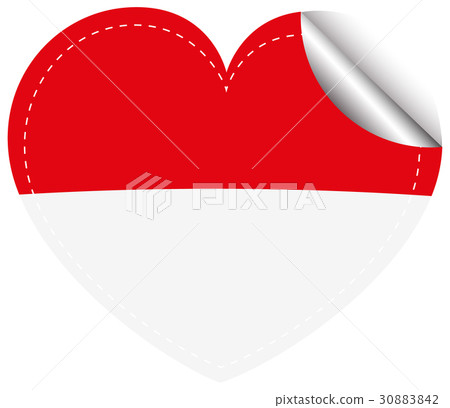 Flag icon design for Indonesia in heart shape 30883842