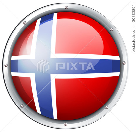 Flag of Norway on round badge Flag of Norway on round badge 30883894