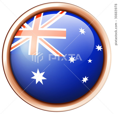 Flag of Australia in round frame 30883978