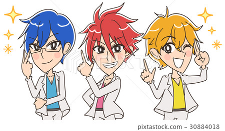 二維偶像3人的例證 二維偶像3人的例證 30884018