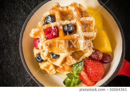 Waffle Belgium dish Waffle Belgium dish Waffle Belgium dish Waffle Belgium dish 30884361