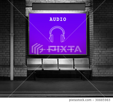 Music Audio Headphones Sign Symbol 30885983