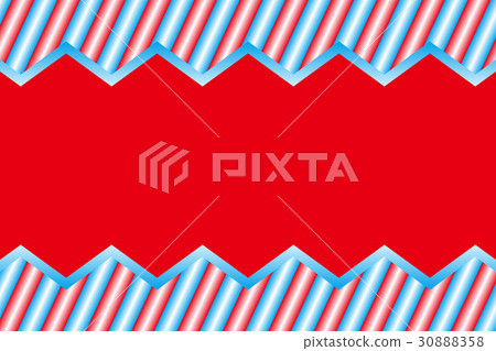 Background material, photo frame, photo frame, jagged, zigzag, cute, striped, shimashita, striped, nameplate 30888358