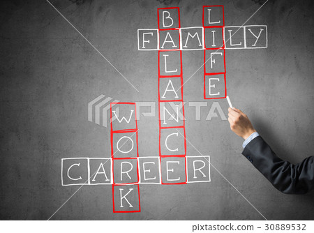 Seminar trainer draw on chalkboard 30889532