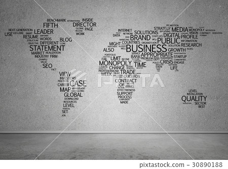 World map in typography World map in typography 30890188