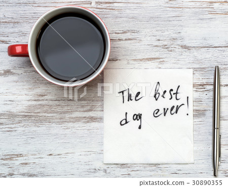Romantic message written on napkin 30890355