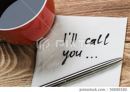 Romantic message written on napkin Romantic message written on napkin 30890380