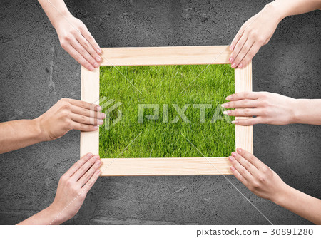 Frame with grass 30891280