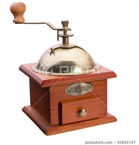 Vintage  coffee grinder isolated on white 30892147