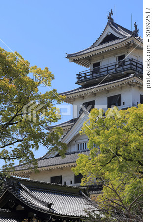 Imabari castle Tempei is seen from the east (the roof at the bottom is the gate of the breeze company) Imabari castle Tempei is seen from the east (the roof at the bottom is the gate of the breeze company) 30892512