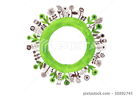 Earth with cute flowers 30892745