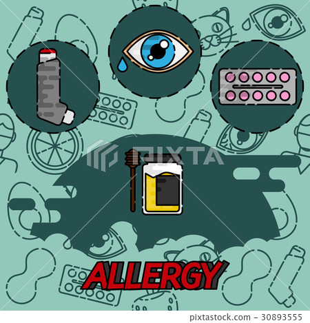 Allergy flat concept icons 30893555