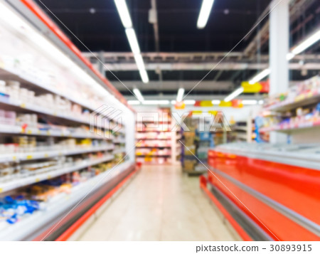 blurred supermarket aisle 30893915