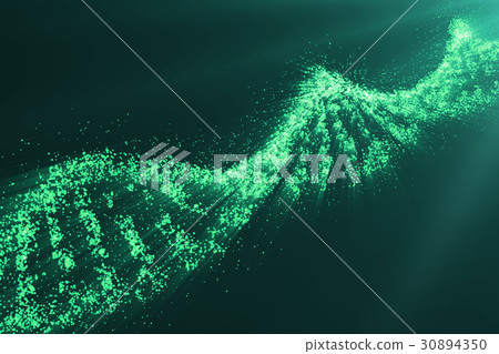 Concept of biochemistry with dna molecule on green 30894350