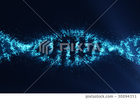 Concept of biochemistry with dna molecule on blue 30894351