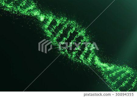 Concept of biochemistry with dna molecule on green Concept of biochemistry with dna molecule on green 30894355