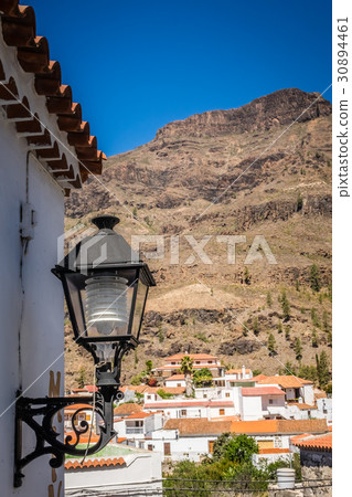 Lamp and rooftops of Fataga Lamp and rooftops of Fataga 30894461