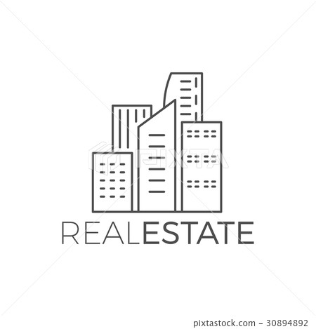 modern house logo design, real estate icon 30894892