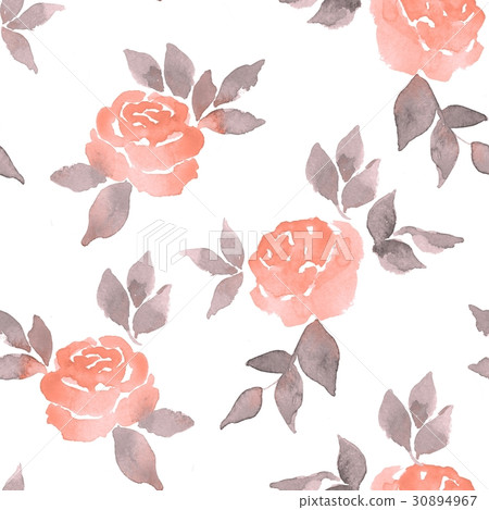 Hand drawn watercolor floral seamless pattern - Stock Illustration ...