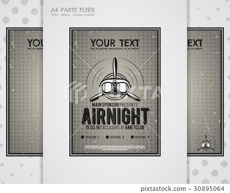 Party Leaflet, airplane brochures, cover, club Party Leaflet, airplane brochures, cover, club 30895064