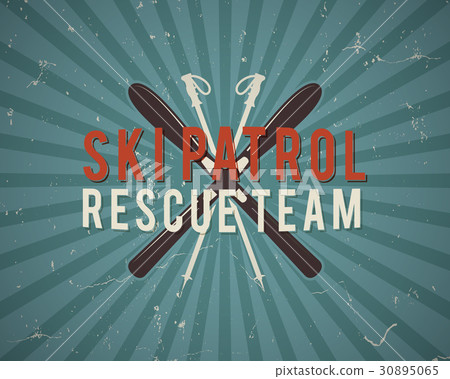 Ski patrol vector background, brochure and label 30895065