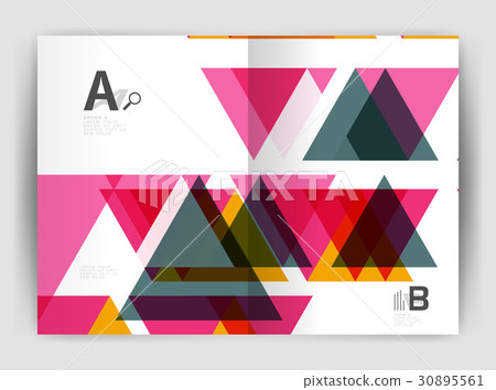 Vector triangle business annual report cover print - Stock Illustration ...