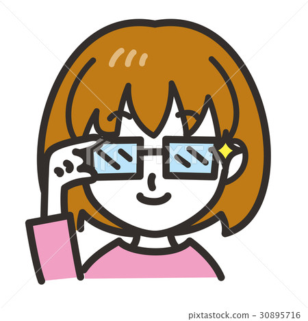 女孩面部表情眼鏡Kiran 30895716