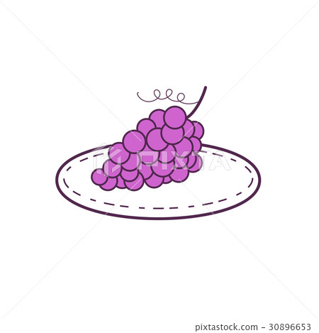 Grapes on Plate Mono Line Grapes on Plate Mono Line 30896653