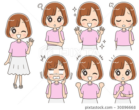 Illustration of girls 'high school girls' clothes (set · whole body) 30896668