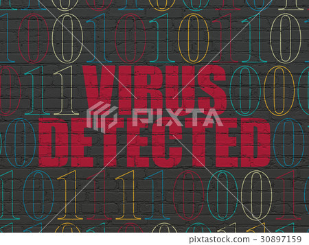 Security concept: Virus Detected on wall 30897159