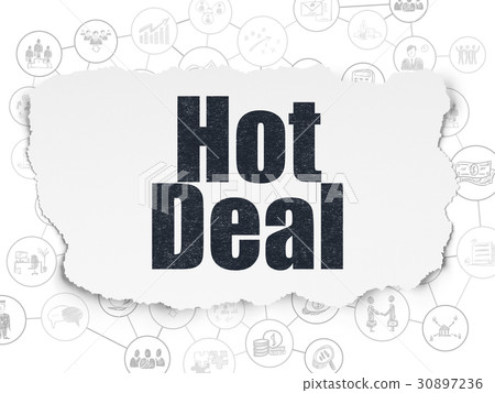 Finance concept: Hot Deal on Torn Paper background 30897236