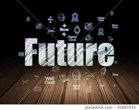 Timeline concept: Future in grunge dark room Timeline concept: Future in grunge dark room 30897933