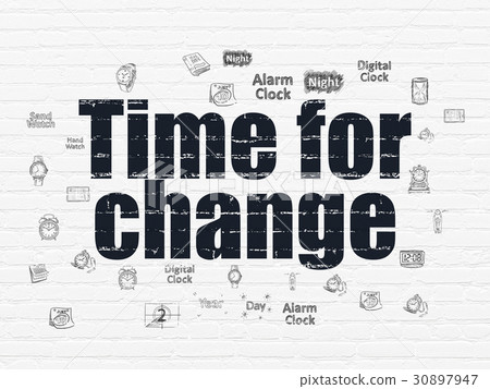 Timeline concept: Time for Change on wall Timeline concept: Time for Change on wall 30897947