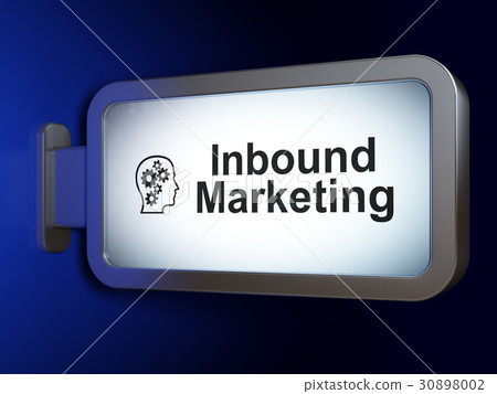 Marketing concept: Inbound Marketing and Head With 30898002