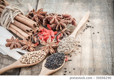 Colection of Chinese herbal ingredient 30898290