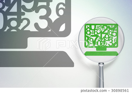 Education concept:  Computer Pc with optical glas 30898561