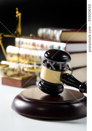 Judge gavel in court library 30900650