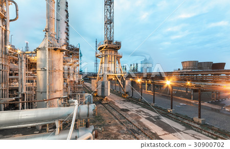 Chemical plant on evening time 30900702