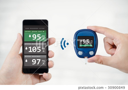 Man using application for diabetes 30900849