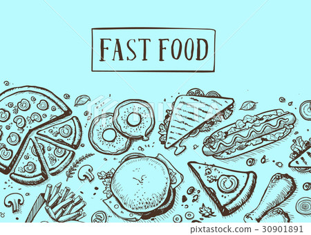 Fast food vintage hand drawn graphic design Fast food vintage hand drawn graphic design 30901891