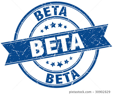 beta round grunge ribbon stamp - Stock Illustration [30902829] - PIXTA