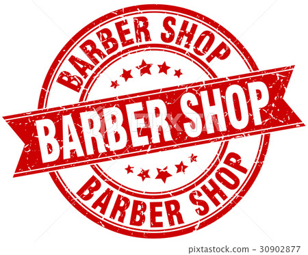 barber shop round grunge ribbon stamp barber shop round grunge ribbon stamp 30902877