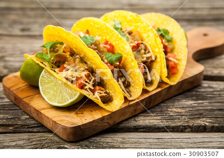 Mexican tacos with beef 30903507
