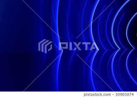 Abstract glossy interior with blue light lines. 3d - Stock Illustration ...