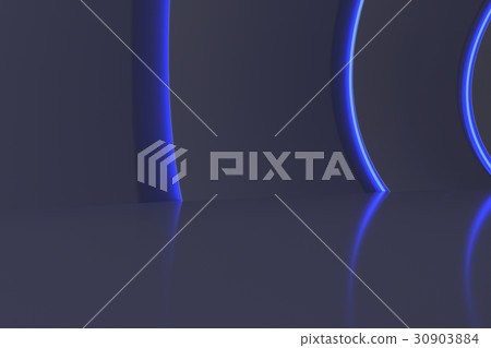 Abstract glossy interior with light lines. 3d - Stock Illustration ...