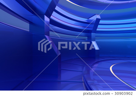 Abstract glossy interior with glow circle. 3d - Stock Illustration ...