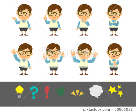 嚴肅的孩子姿勢8種 30905051