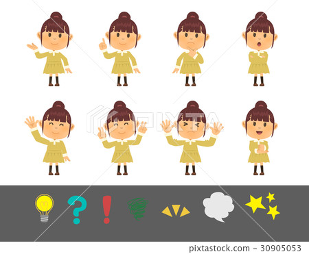 年輕的女孩姿勢8種 30905053