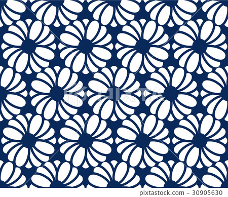 SEAMLESS FLOWER ON DARK BLUE SEAMLESS FLOWER ON DARK BLUE 30905630